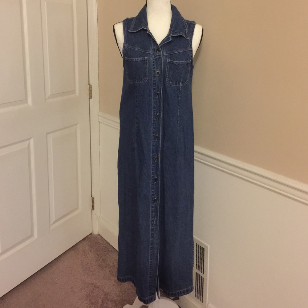 Ladies SYDNI JORDAN B blue jean 3/4 dress, sz 7/8
